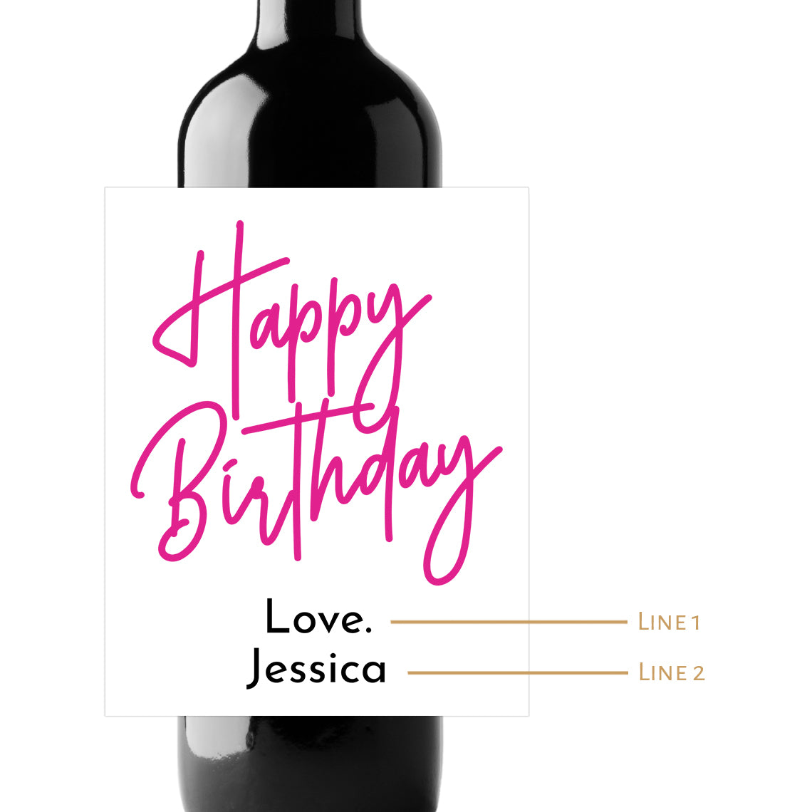 Happy Birthday Custom Personalized Wine Champagne Labels (set of 3)