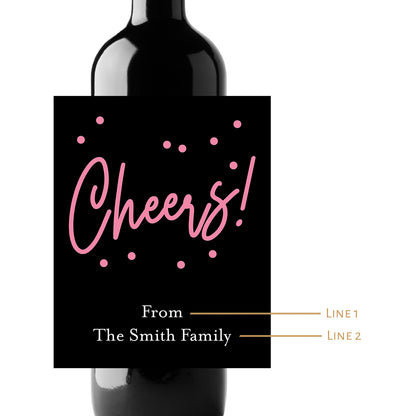 Cheers Custom Personalized Wine Champagne Labels (set of 3)