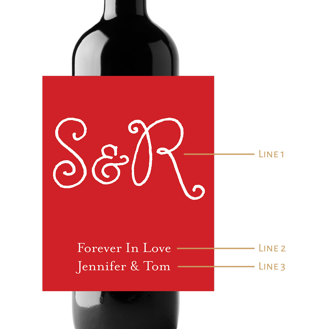 Forever in Love Custom Personalized Wine Champagne Labels (set of 3)