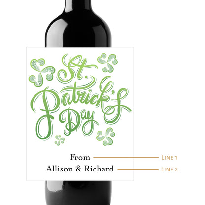 St. Patrick's Day Custom Personalized Wine Champagne Labels (set of 3)