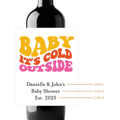 Baby It's Cold Outside Custom Personalized Wine Champagne Labels (set of 3)