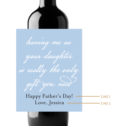 Father's Day Custom Personalized Wine Champagne Labels (set of 3)