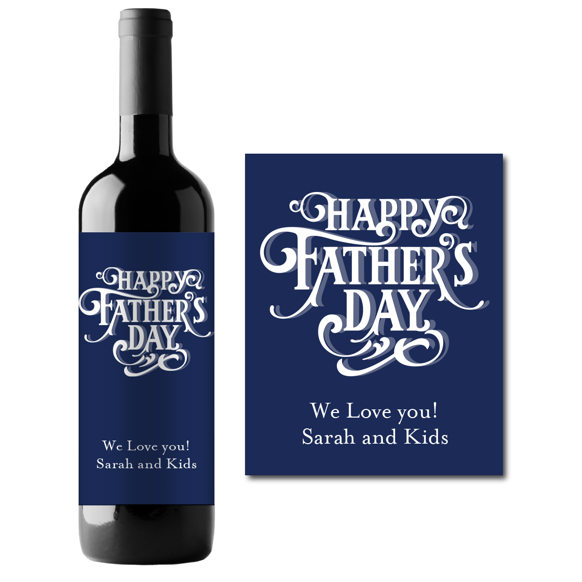 Father's Day Custom Personalized Wine Champagne Labels (set of 3)