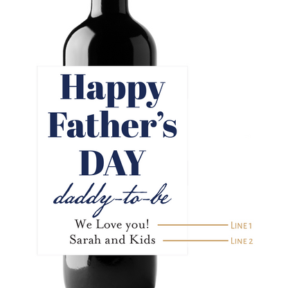 Daddy-to-be Custom Personalized Wine Champagne Labels (set of 3)