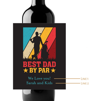Best Dad By Par Custom Personalized Wine Champagne Labels (set of 3)