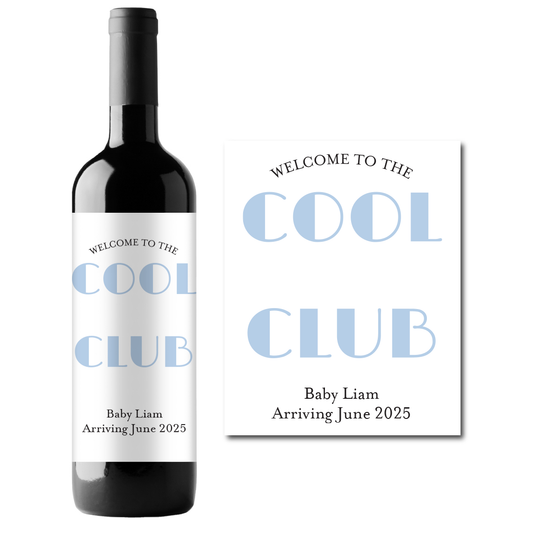 Cool Club Custom Personalized Wine Champagne Labels (set of 3)