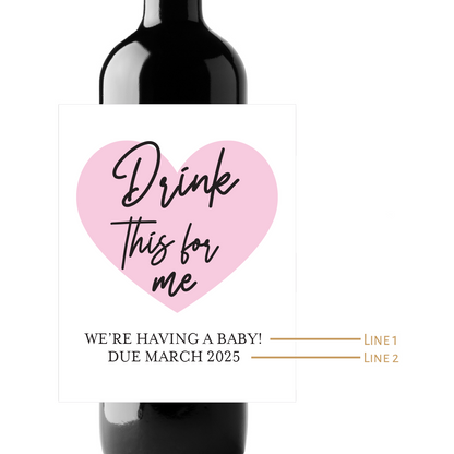 Drink This For Me Custom Personalized Wine Champagne Labels (set of 3)