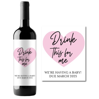 Drink This For Me Custom Personalized Wine Champagne Labels (set of 3)