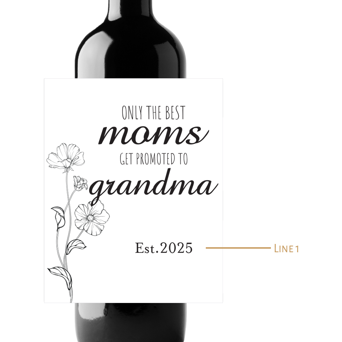 Promoted To Grandma Custom Personalized Wine Champagne Labels (set  of 3)