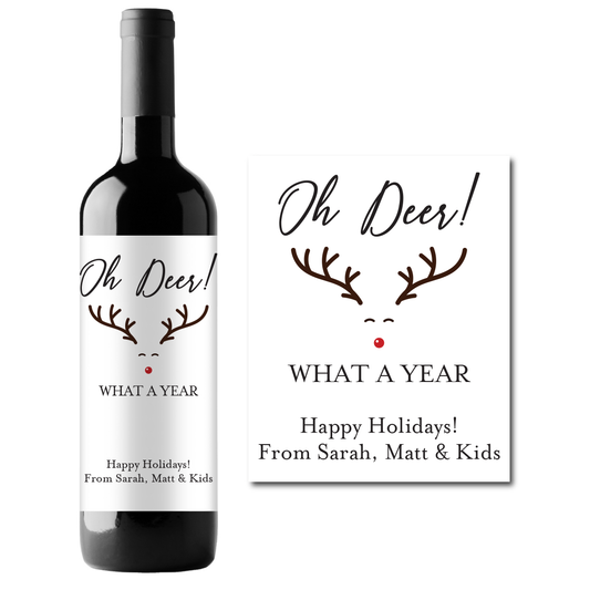 Oh Deer! Custom Personalized Wine Champagne Labels (set  of 3)