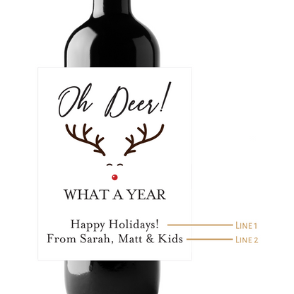 Oh Deer! Custom Personalized Wine Champagne Labels (set  of 3)