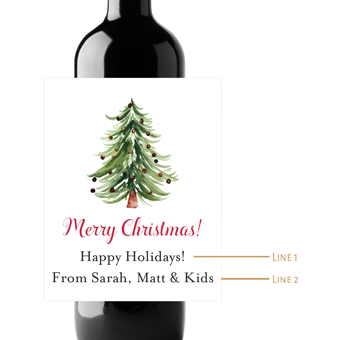 Christmas Custom Personalized Wine Champagne Labels (set of 3)