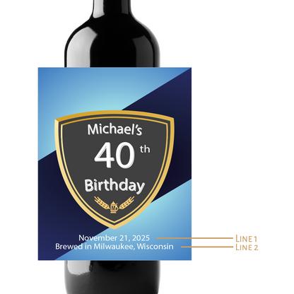 Birthday Custom Personalized Wine Champagne Labels (set of 3)