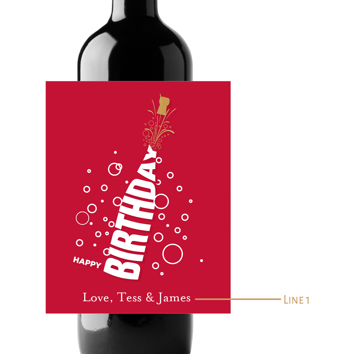 Birthday Bubbles Custom Personalized Wine Champagne Labels (set of 3)