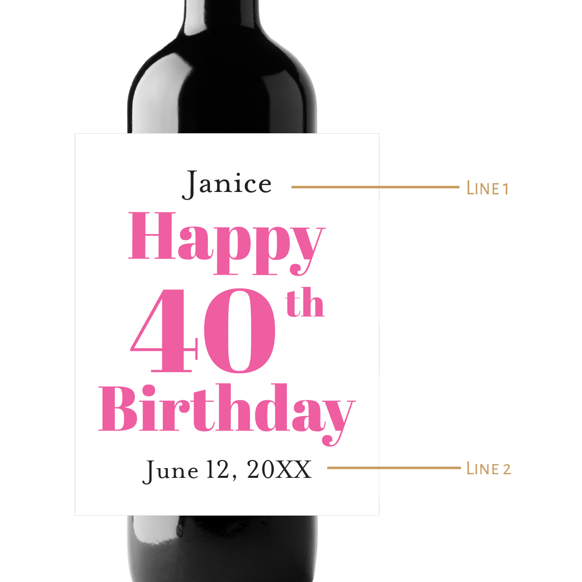 Birthday Custom Personalized Wine Champagne Labels (set of 3)