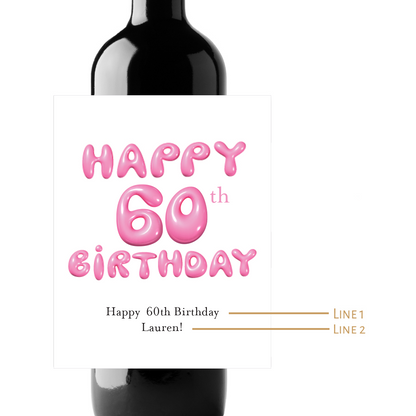 Birthday Custom Personalized Wine Champagne Labels (set of 3)