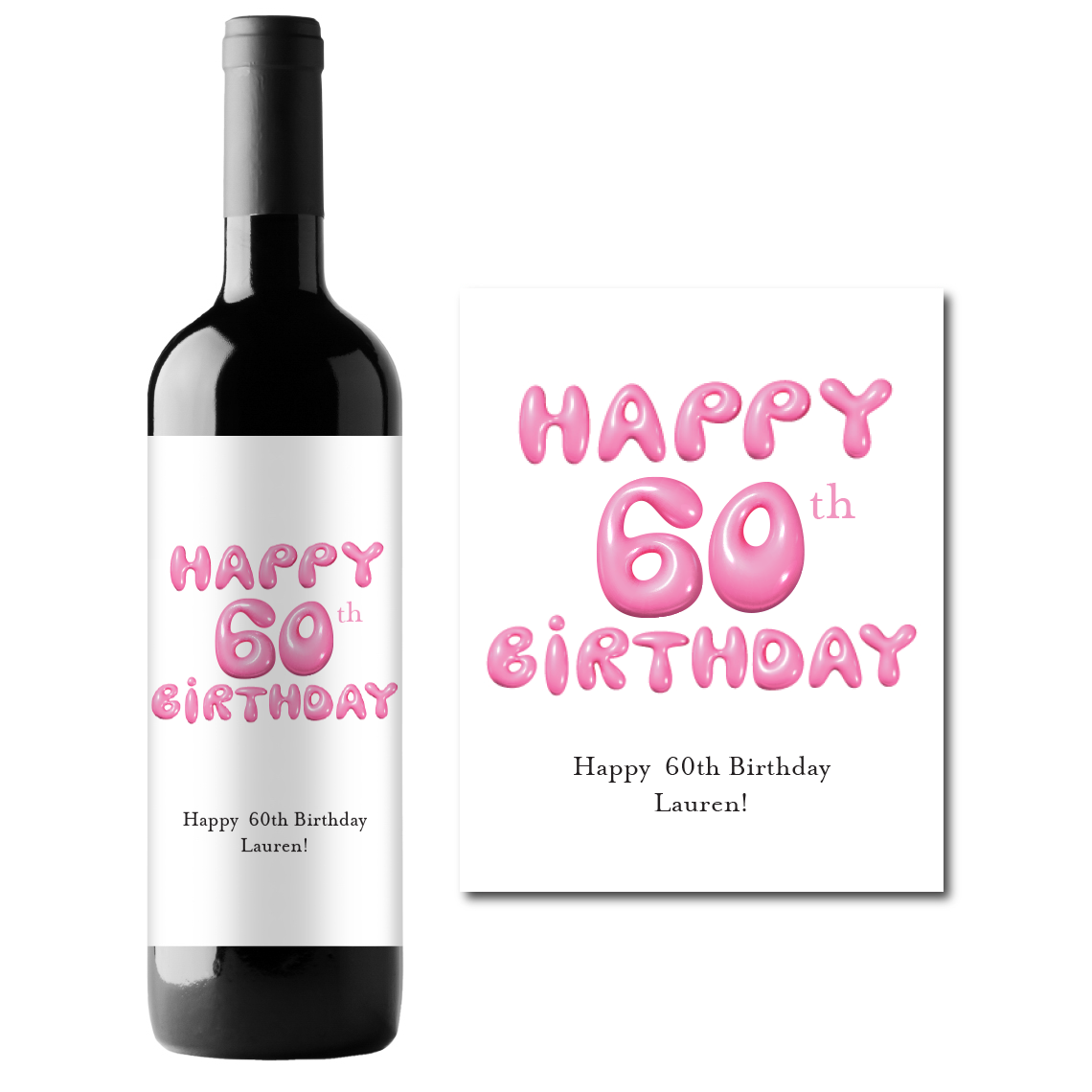 Birthday Custom Personalized Wine Champagne Labels (set of 3)