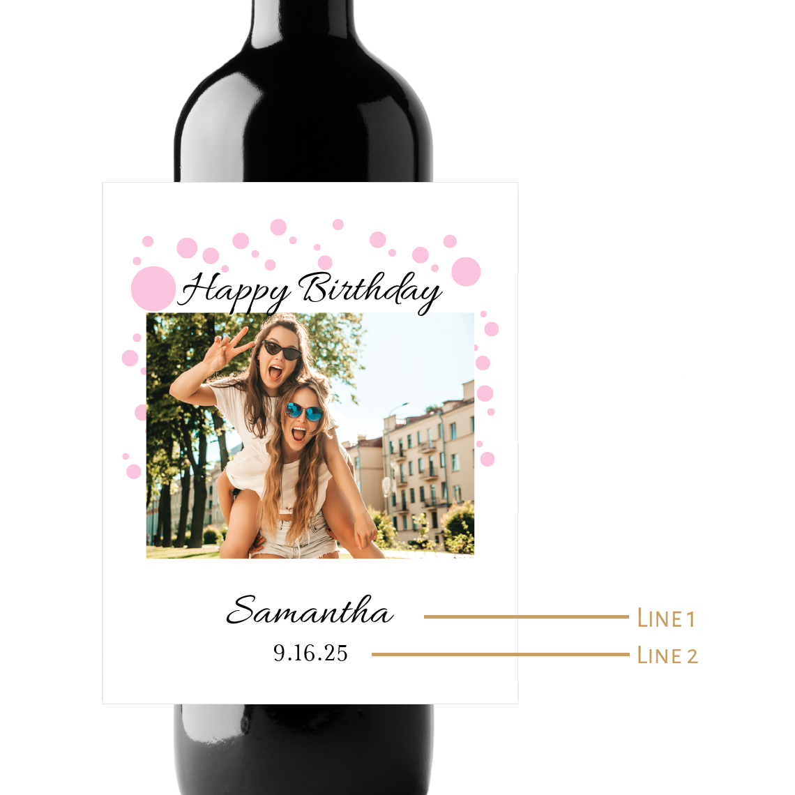Birthday Photo Custom Personalized Wine Champagne Labels (set of 3)