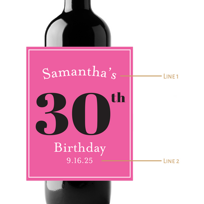 Birthday Custom Personalized Wine Champagne Labels (set of 3)