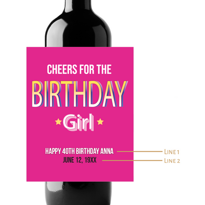 Birthday Cheers Custom Personalized Wine Champagne Labels (set of 3)