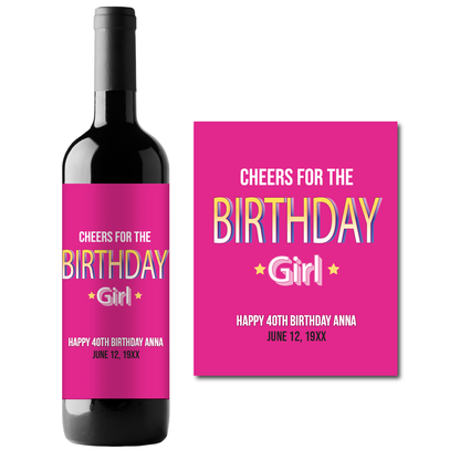 Birthday Cheers Custom Personalized Wine Champagne Labels (set of 3)