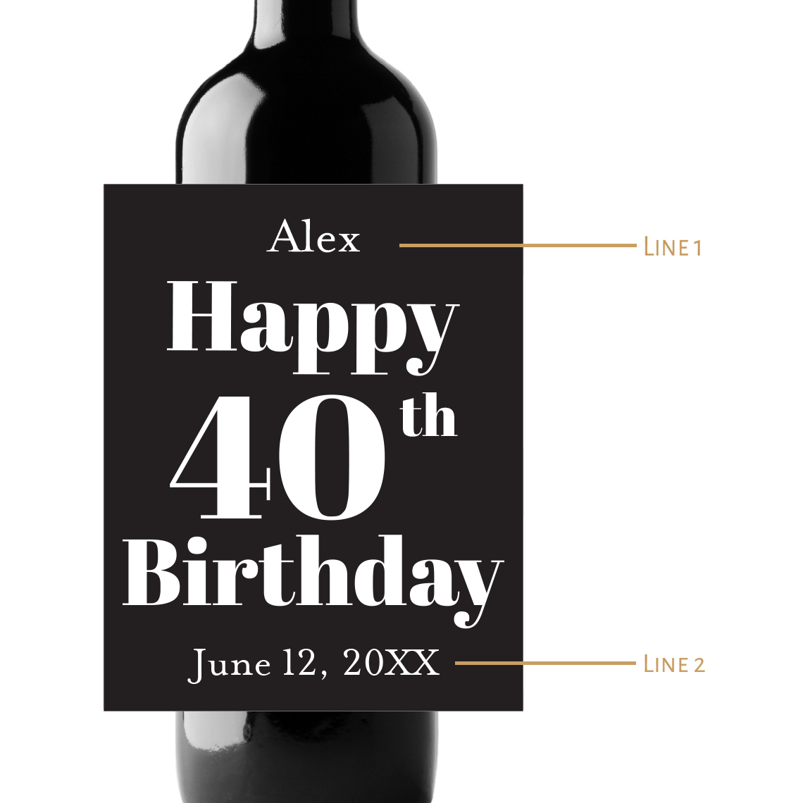 Birthday Custom Personalized Wine Champagne Labels (set of 3)