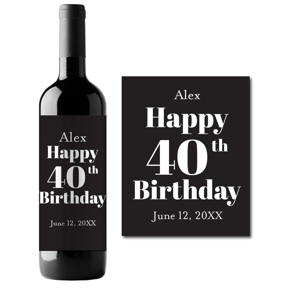 Birthday Custom Personalized Wine Champagne Labels (set of 3)