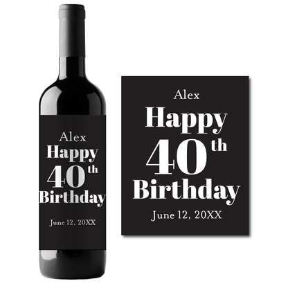 Birthday Custom Personalized Wine Champagne Labels (set of 3)