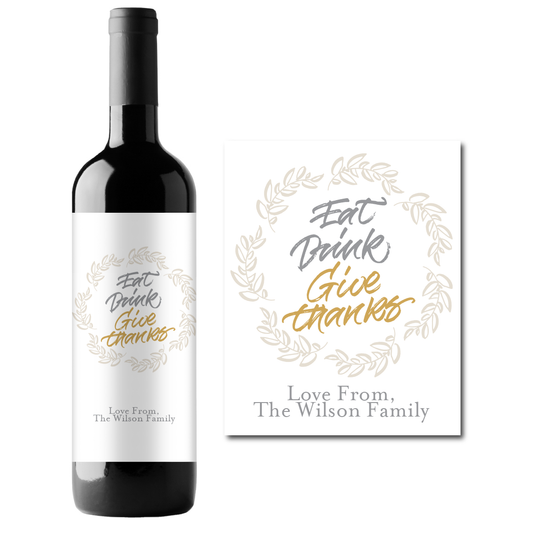 Thanksgiving Custom Personalized Wine Champagne Labels (set of 3)