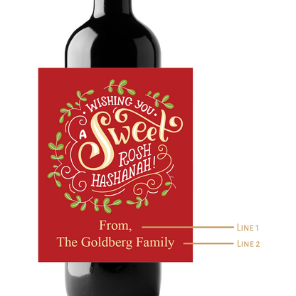 Rosh Hashanah Custom Personalized Wine Champagne Labels (set  of 3)