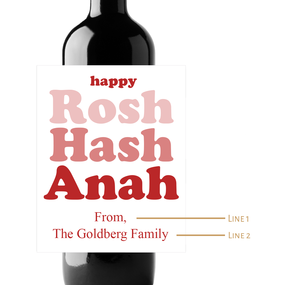 Rosh Hashanah Custom Personalized Wine Champagne Labels (set  of 3)