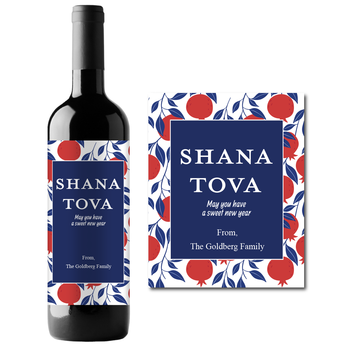 Shana Tova Custom Personalized Wine Champagne Labels (set of 3)