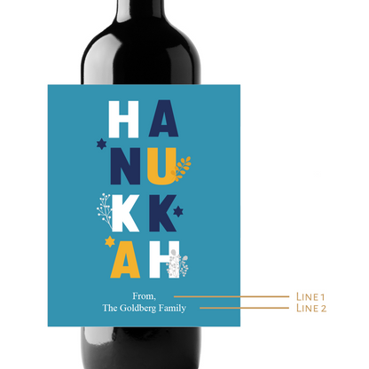 Hanukkah Custom Personalized Wine Champagne Labels (set of 3)
