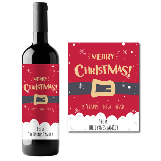 Merry Christmas! Custom Personalized Wine Champagne Labels (set of 3)