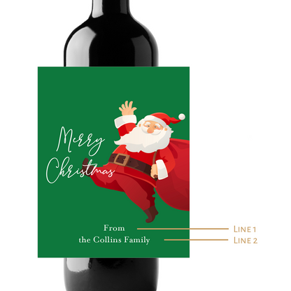 Merry Christmas Custom Personalized Wine Champagne Labels (set of 3)