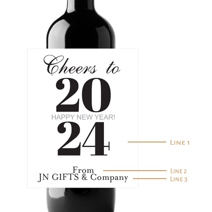 Happy New Year! Custom Personalized Wine Champagne Labels (set of 3)