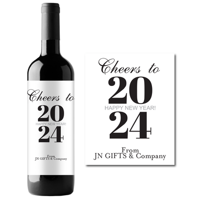 Happy New Year! Custom Personalized Wine Champagne Labels (set of 3)