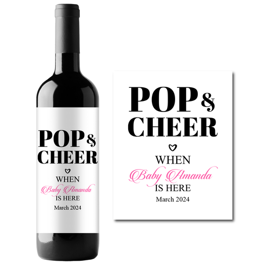 Pop & Cheer Custom Personalized Wine Champagne Labels (set of 3)