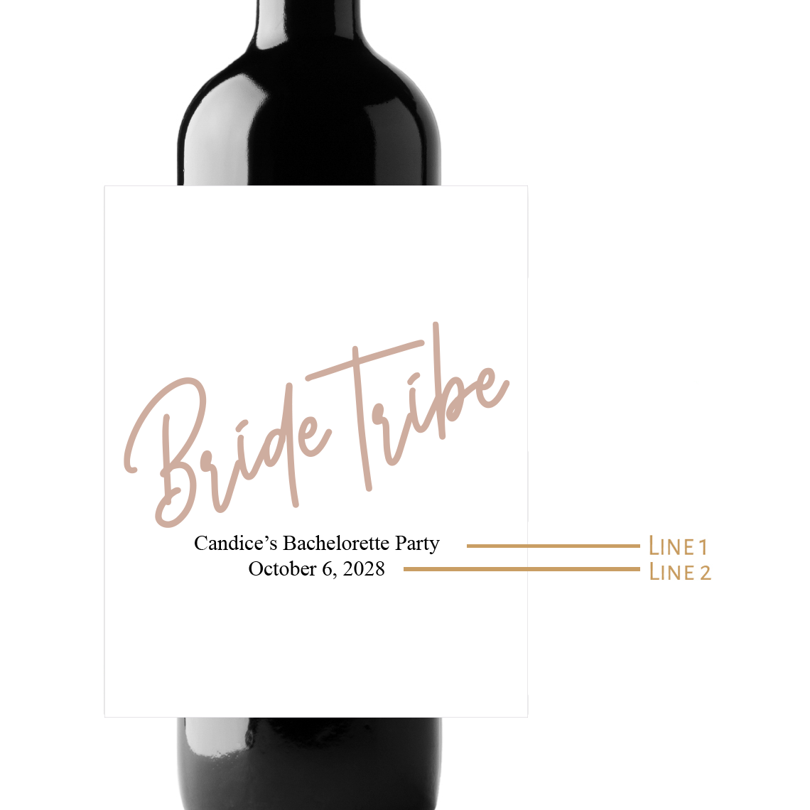 Bride Tribe Custom Personalized Wine Champagne Labels (set of 3)