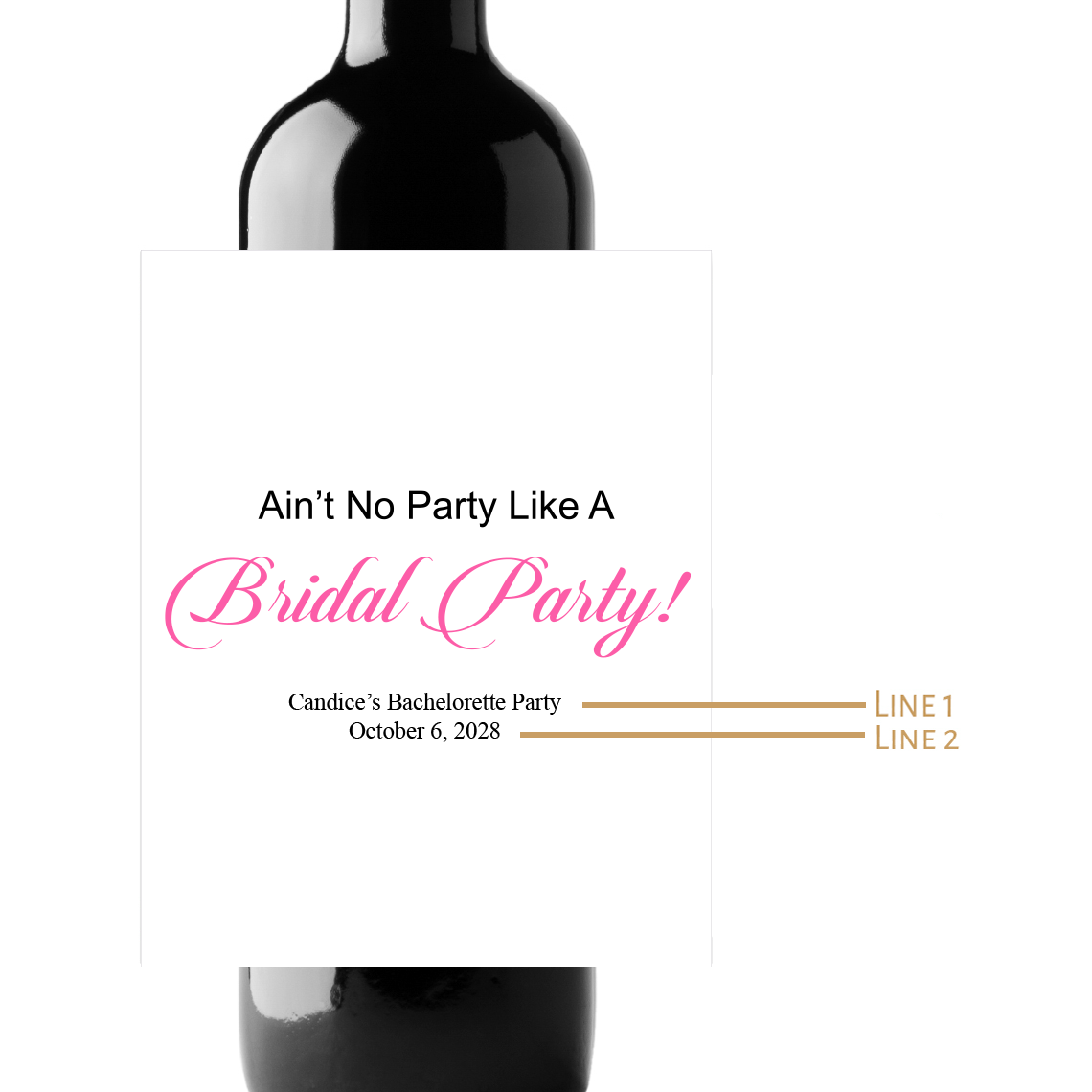 Ain't No Party Custom Personalized Wine Champagne Labels (set of 3)