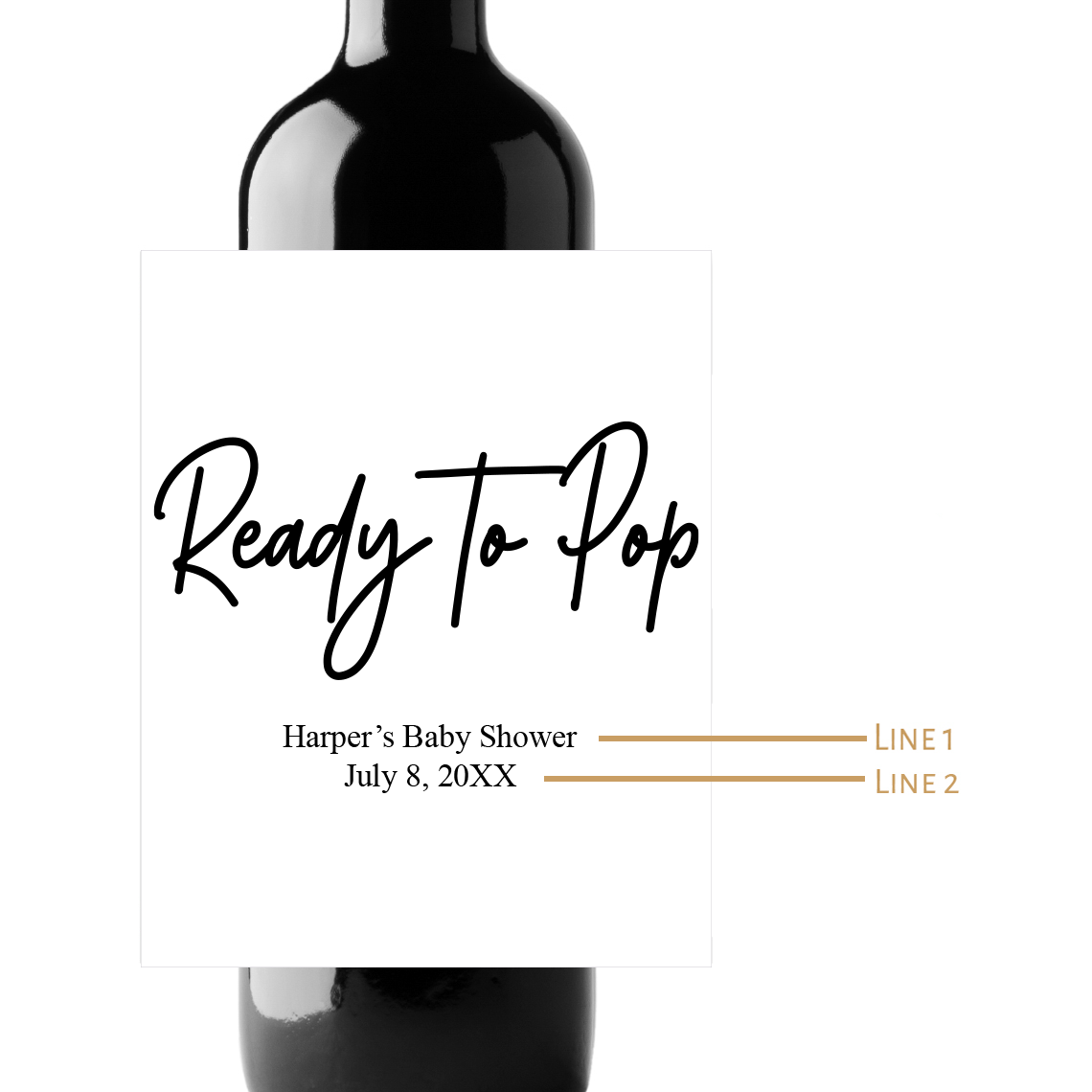 Ready To Pop Custom Personalized Wine Champagne Labels (set of 3)