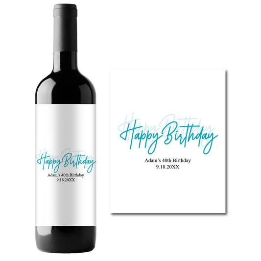 Happy Birthday Custom Personalized Wine Champagne Labels (set of 3)