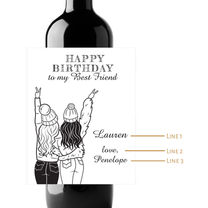 Happy Birthday Custom Personalized Wine Champagne Labels (set of 3)